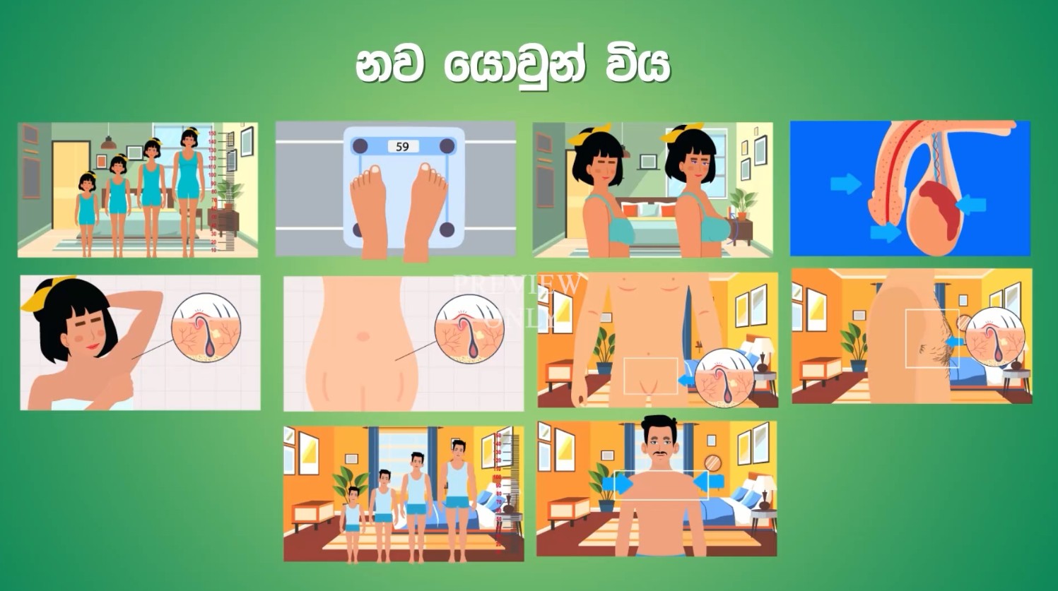 Sinhala-language segment on physical changes during adolescence
